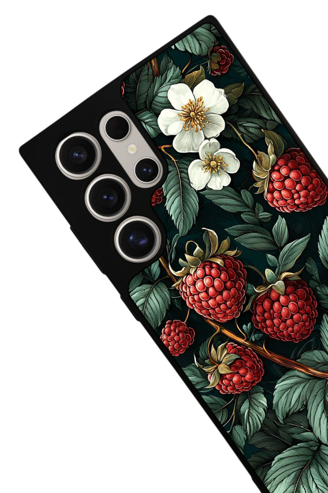 Samsung Galaxy S22 Ultra Uyumlu Botanik Tasarımlı Glossy Premium Kılıf