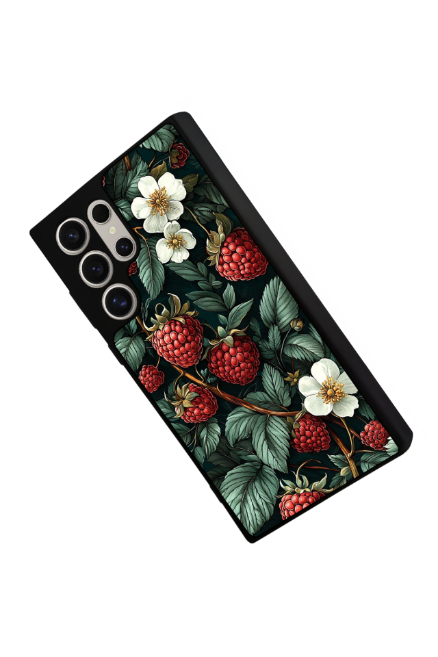 Samsung Galaxy S22 Ultra Uyumlu Botanik Tasarımlı Glossy Premium Kılıf