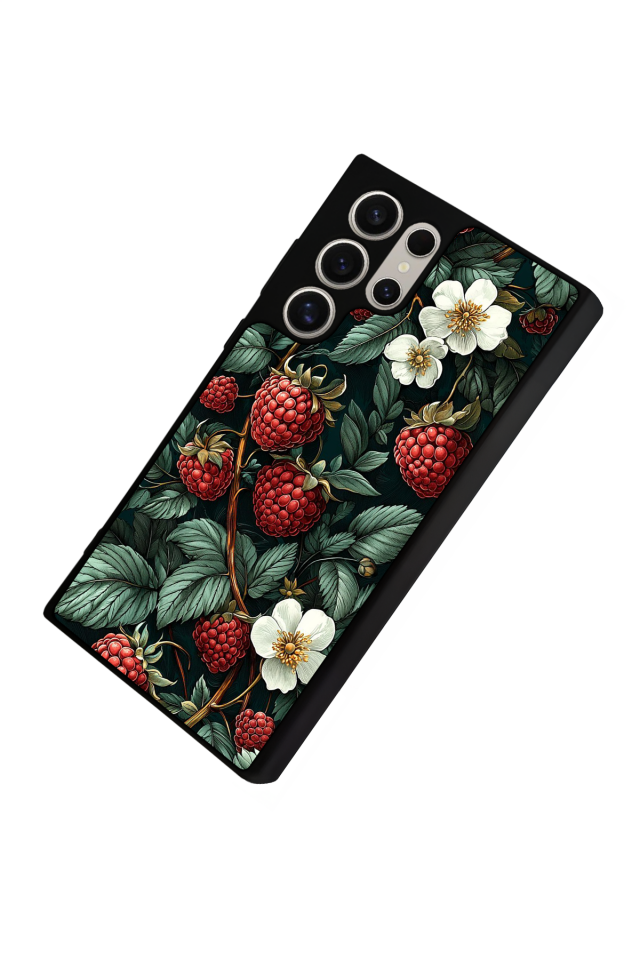 Samsung Galaxy S22 Ultra Uyumlu Botanik Tasarımlı Glossy Premium Kılıf