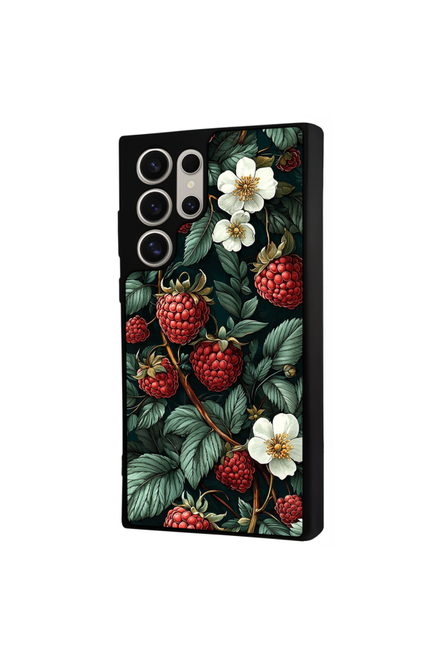 Samsung Galaxy S22 Ultra Uyumlu Botanik Tasarımlı Glossy Premium Kılıf