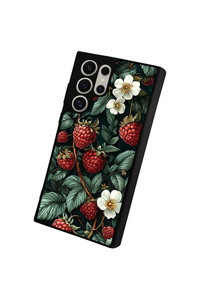 Samsung Galaxy S22 Ultra Uyumlu Botanik Tasarımlı Glossy Premium Kılıf