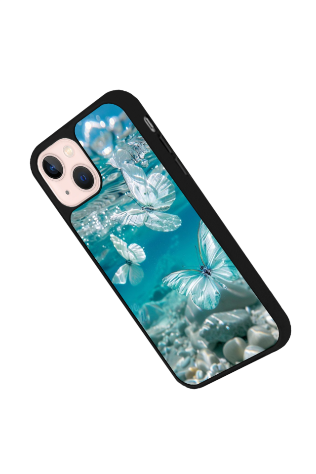 iPhone 14 Plus Uyumlu Kelebek Tasarımlı Glossy Premium Kılıf