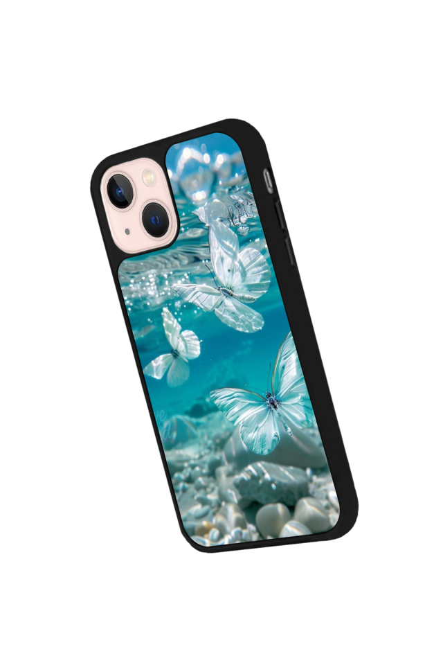 iPhone 14 Plus Uyumlu Kelebek Tasarımlı Glossy Premium Kılıf