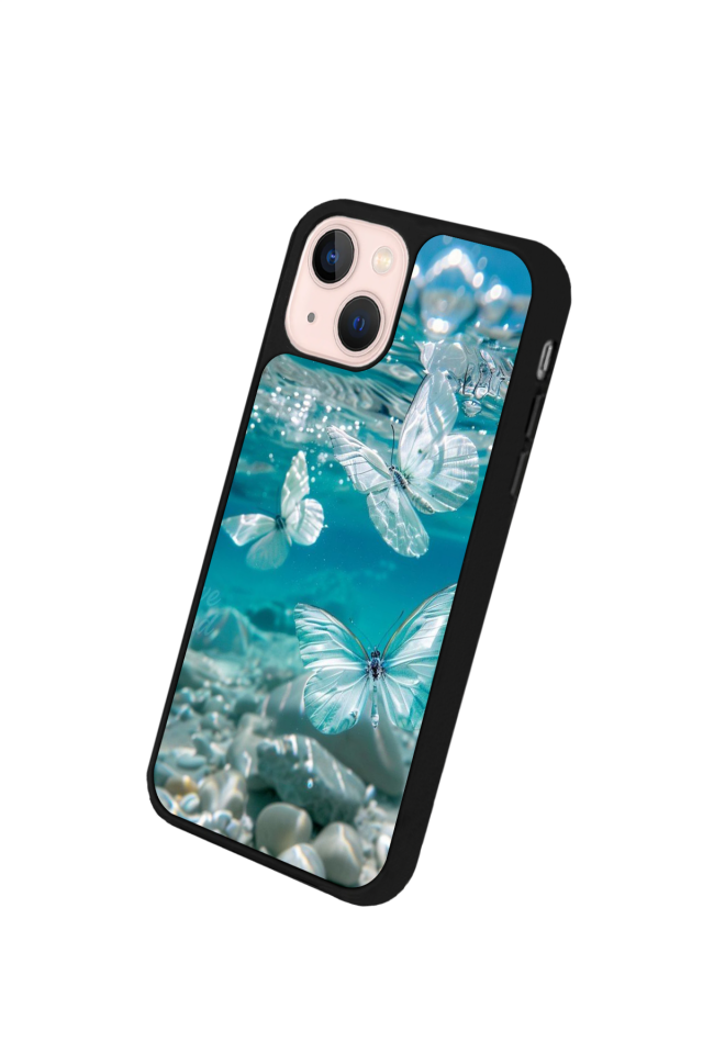 iPhone 14 Plus Uyumlu Kelebek Tasarımlı Glossy Premium Kılıf