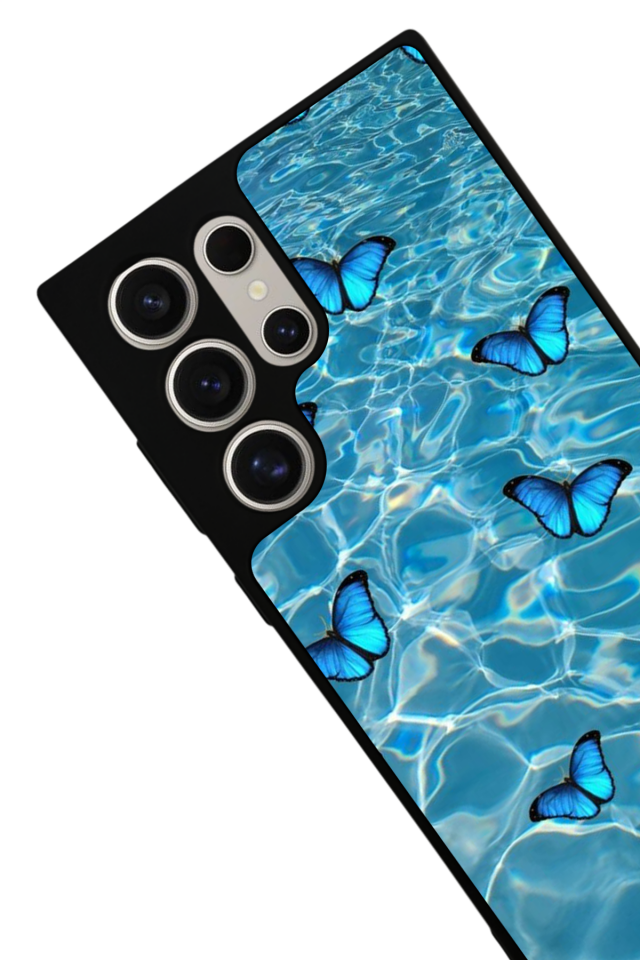 Samsung Galaxy S24 Ultra Uyumlu Kelebek Tasarımlı Glossy Premium Kılıf