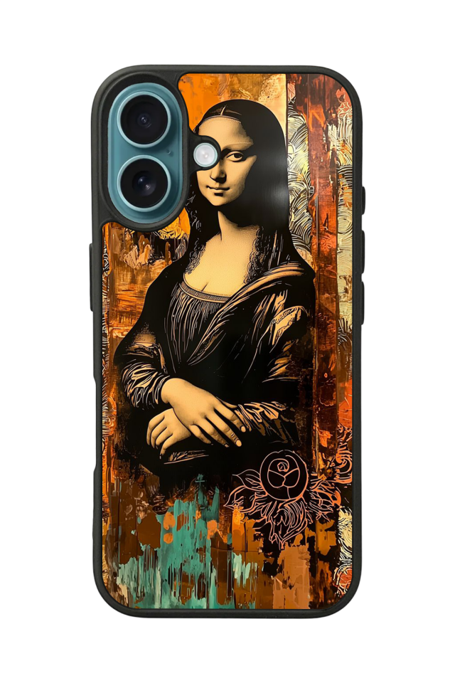iPhone 16 Uyumlu Monalisa Tasarımlı Glossy Premium Kılıf