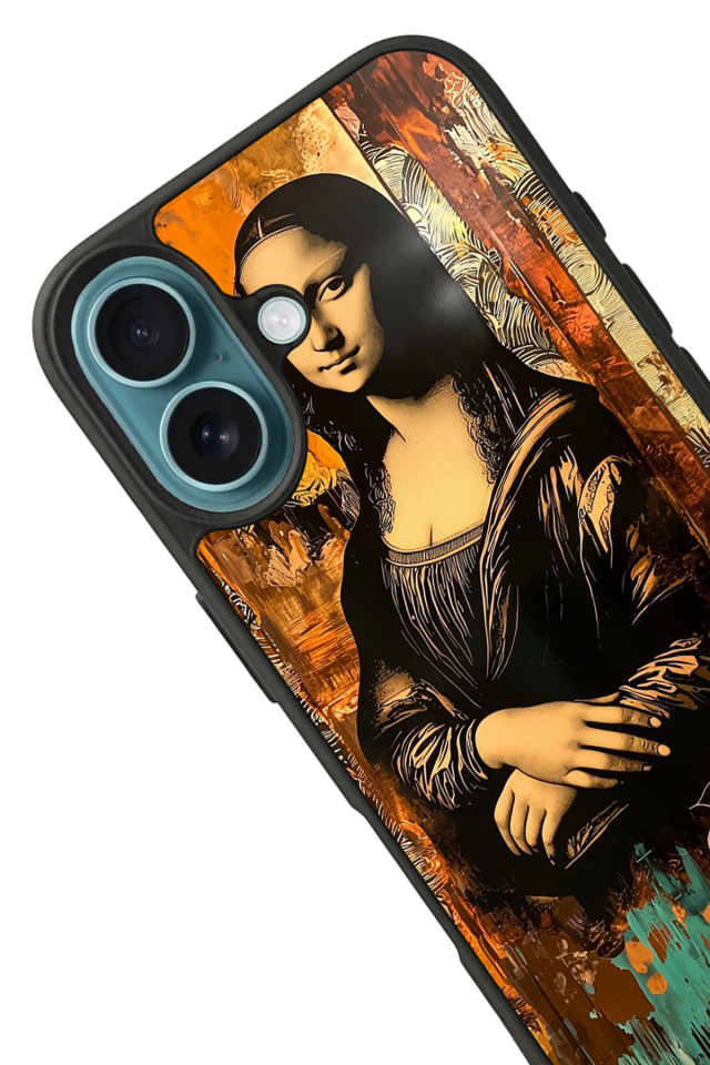 iPhone 16 Uyumlu Monalisa Tasarımlı Glossy Premium Kılıf