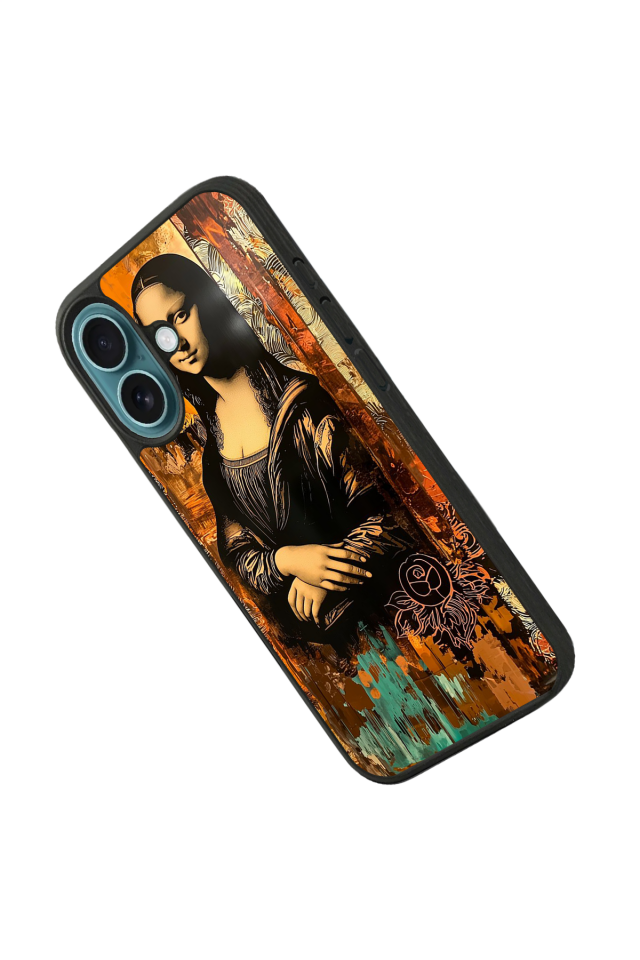 iPhone 16 Uyumlu Monalisa Tasarımlı Glossy Premium Kılıf