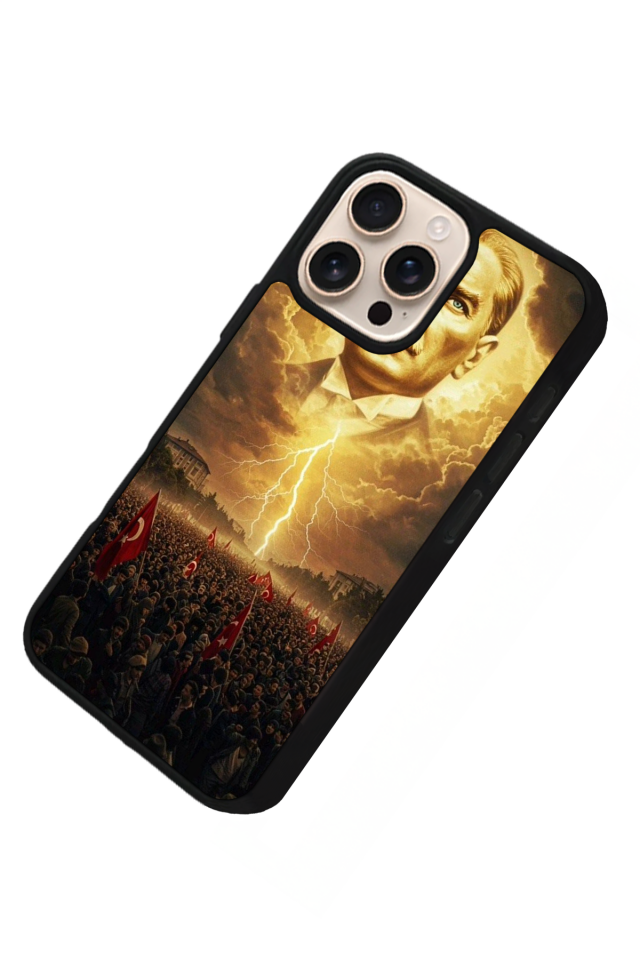 iPhone 16 Pro Max Uyumlu Mustafa Kemal Ataturk Tasarımlı Glossy Premium Kılıf