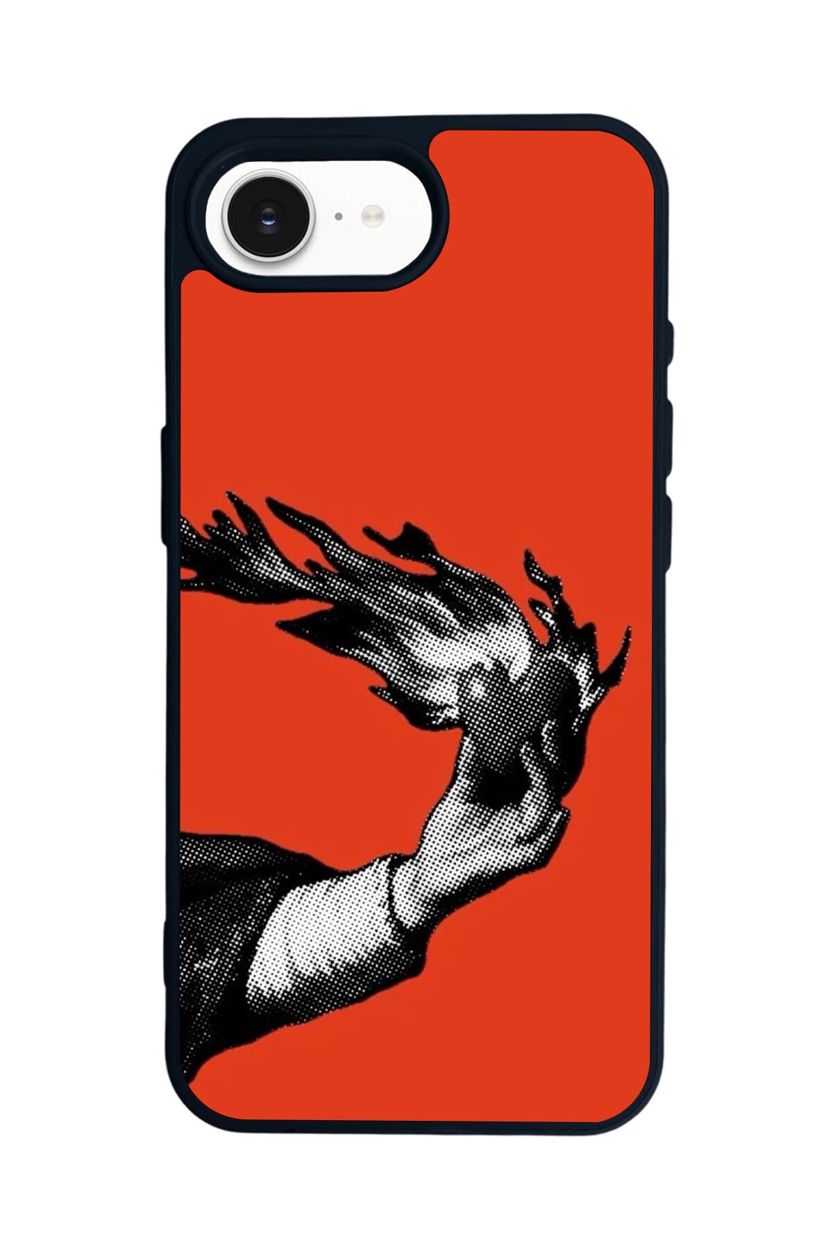 iPhone 16E Uyumlu Kirmizi Tasarımlı Glossy Premium Kılıf
