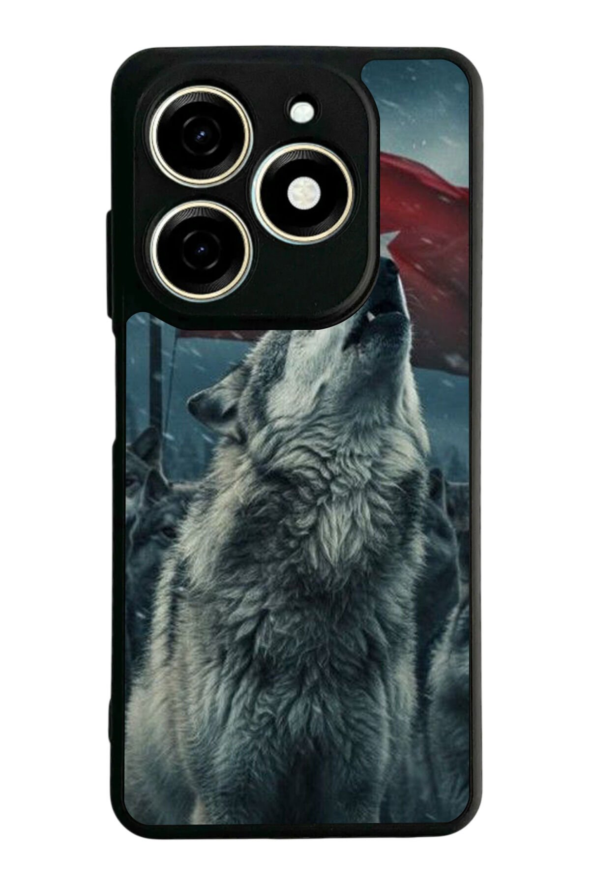 Infınıx Smart 8 Pro Uyumlu Bozkurt Tasarımlı Glossy Premium Kılıf