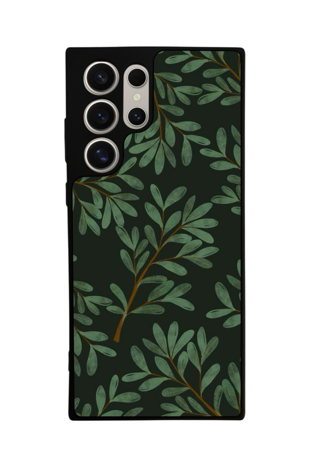 Samsung Galaxy S22 Ultra Uyumlu Botanik Tasarımlı Glossy Premium Kılıf