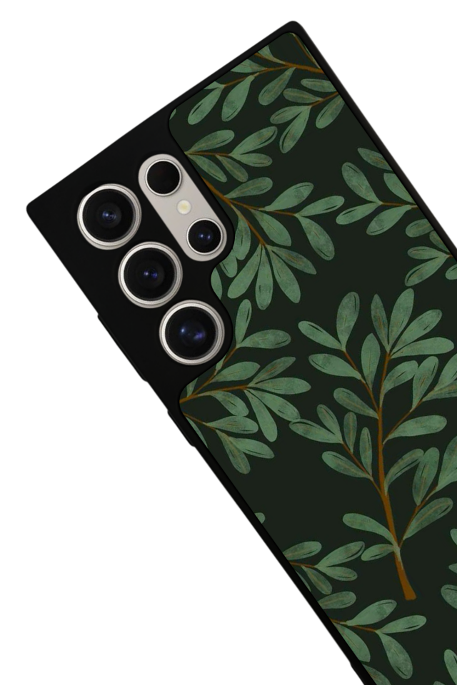 Samsung Galaxy S22 Ultra Uyumlu Botanik Tasarımlı Glossy Premium Kılıf