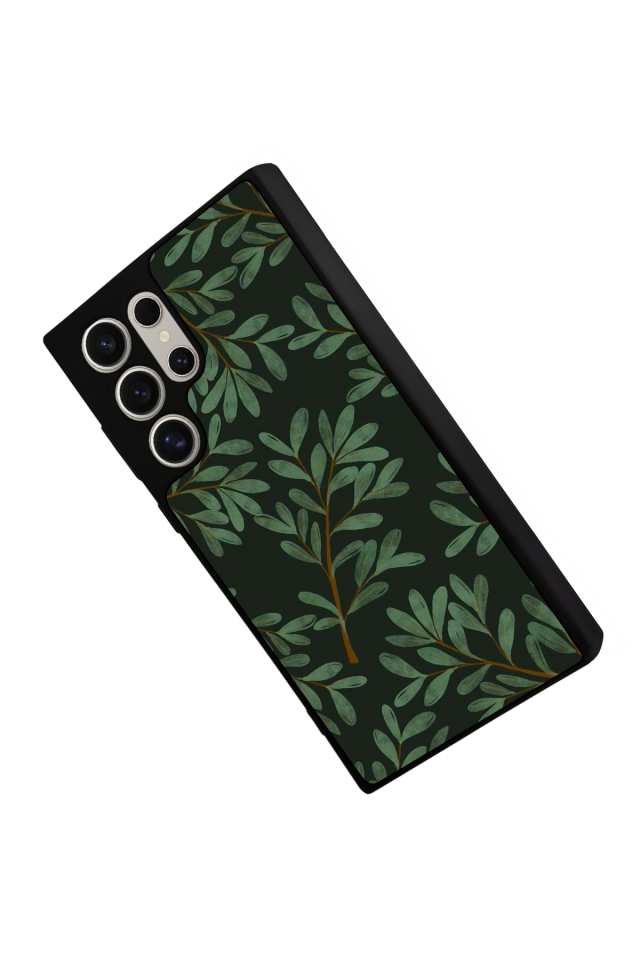 Samsung Galaxy S22 Ultra Uyumlu Botanik Tasarımlı Glossy Premium Kılıf