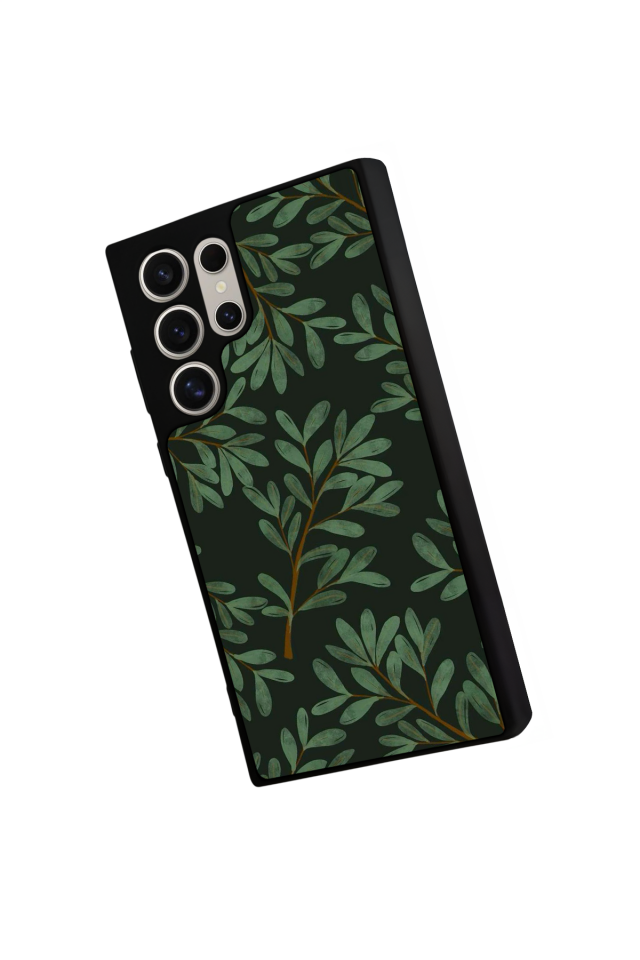 Samsung Galaxy S22 Ultra Uyumlu Botanik Tasarımlı Glossy Premium Kılıf