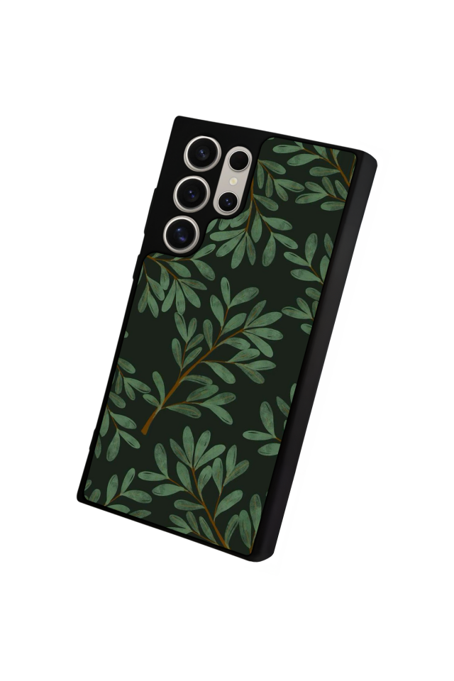 Samsung Galaxy S22 Ultra Uyumlu Botanik Tasarımlı Glossy Premium Kılıf