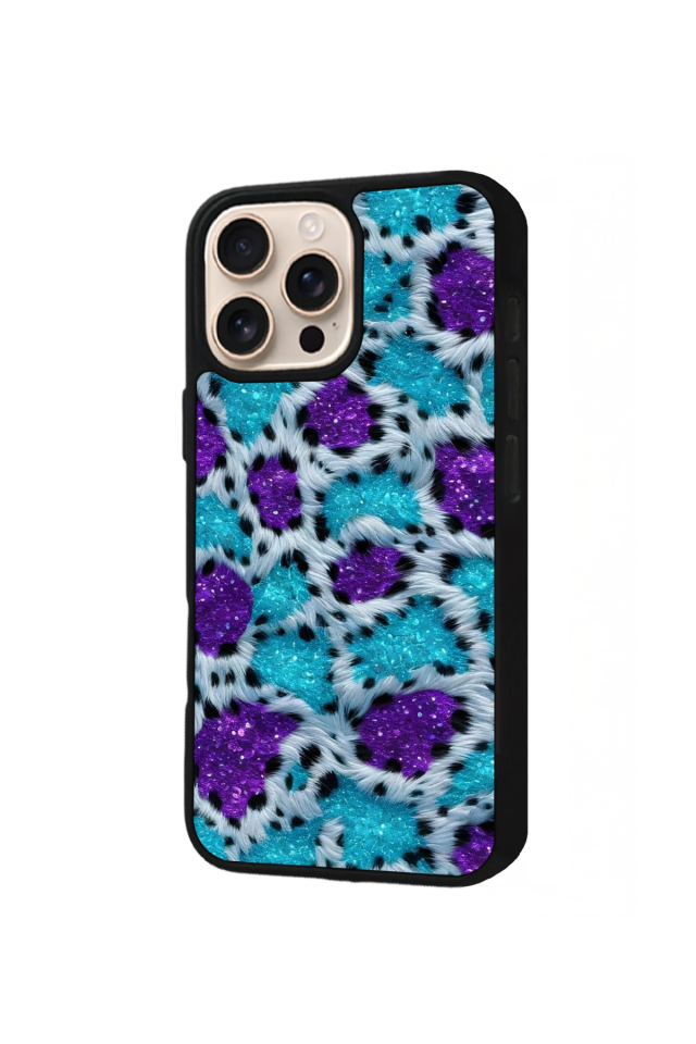 iPhone 15 Pro Max Uyumlu Hologram Leopar Tasarımlı Glossy Premium Kılıf