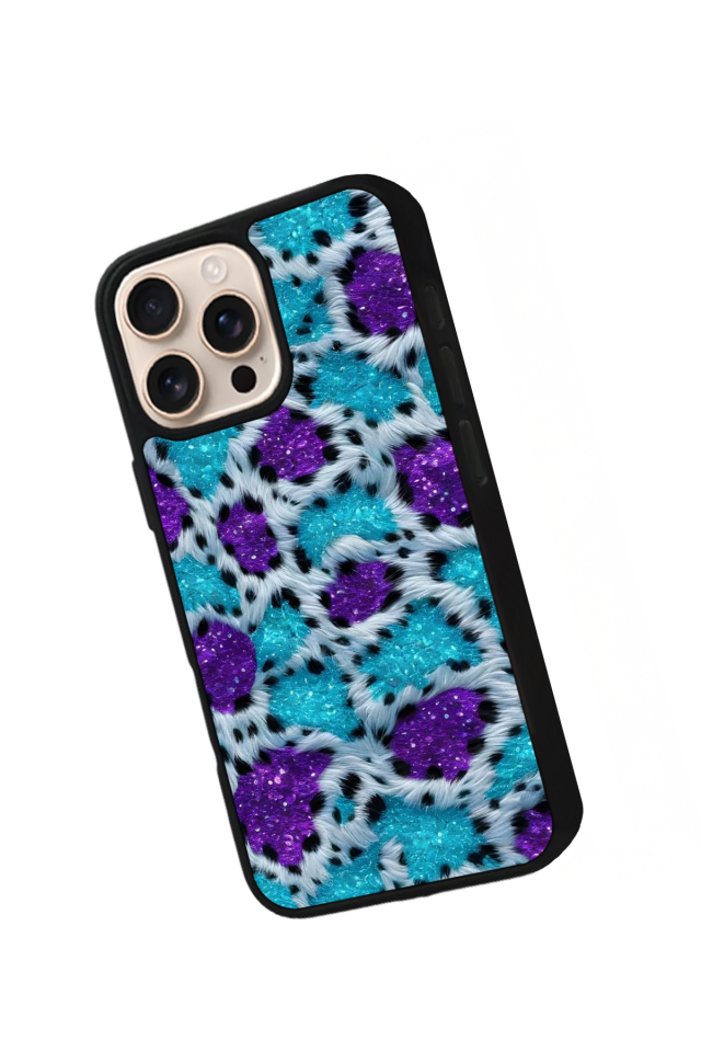 iPhone 15 Pro Max Uyumlu Hologram Leopar Tasarımlı Glossy Premium Kılıf
