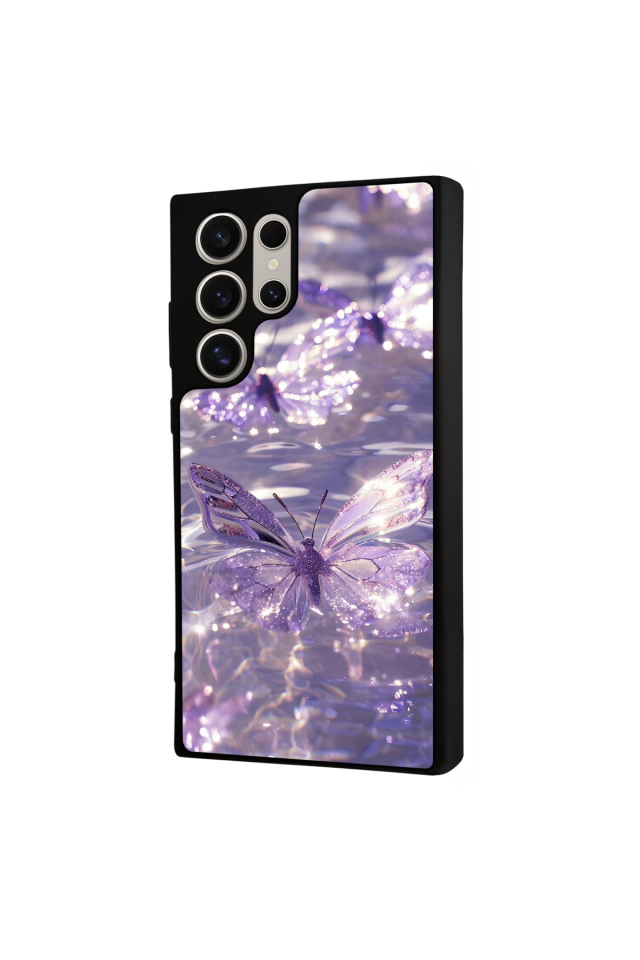 Samsung Galaxy S24 Ultra Uyumlu Kelebek Tasarımlı Glossy Premium Kılıf