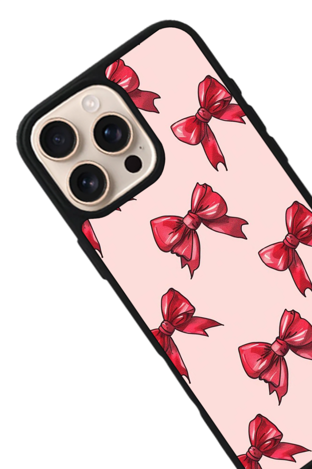 iPhone 15 Pro Uyumlu Kurdele Tasarımlı Glossy Premium Kılıf