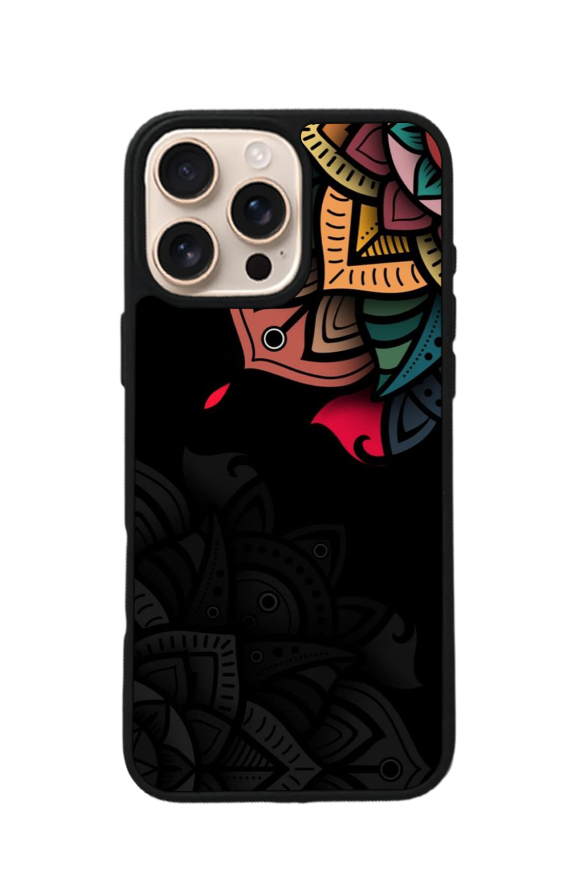 iPhone 16 Pro Uyumlu Mandala Tasarımlı Glossy Premium Kılıf