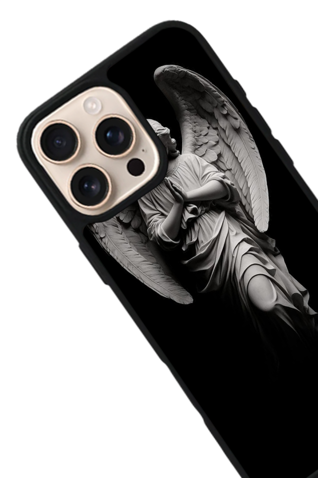 iPhone 16 Pro Uyumlu Melek Tasarımlı Glossy Premium Kılıf