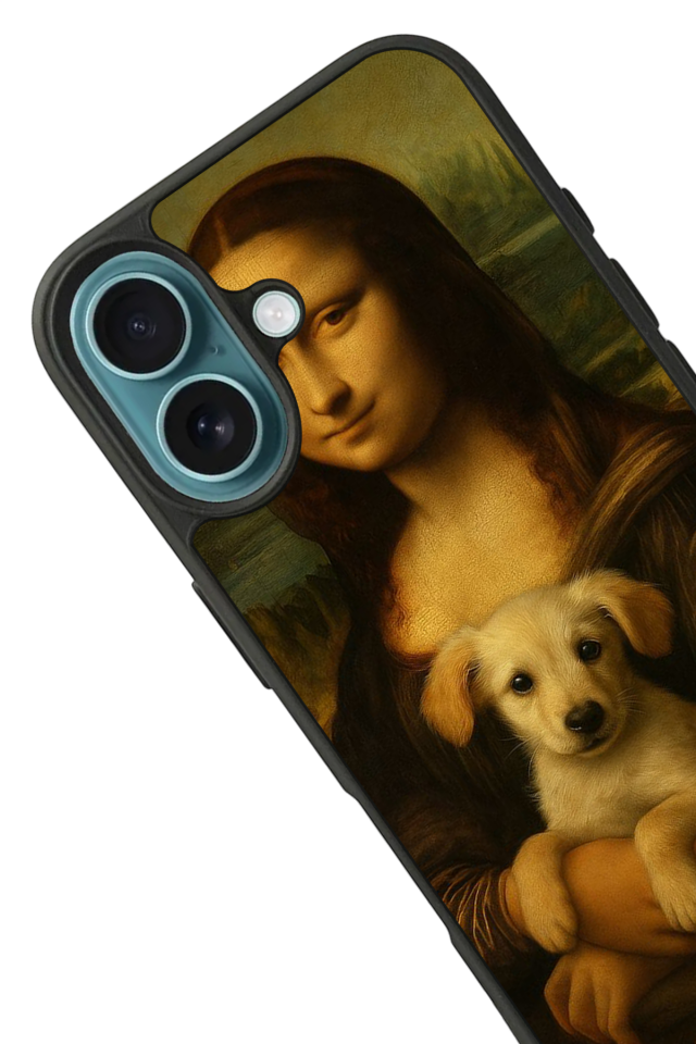 iPhone 16 Uyumlu Monalisa Tasarımlı Glossy Premium Kılıf