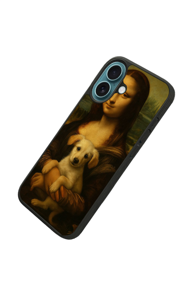 iPhone 16 Uyumlu Monalisa Tasarımlı Glossy Premium Kılıf