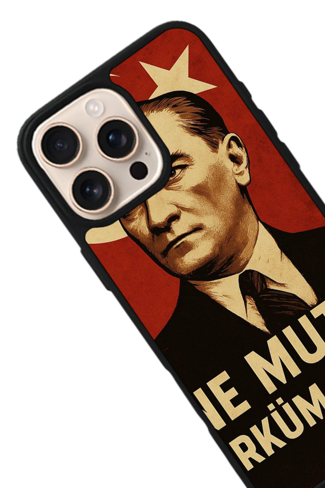 iPhone 16 Pro Max Uyumlu  Mustafa Kemal Ataturk Tasarımlı Glossy Premium Kılıf