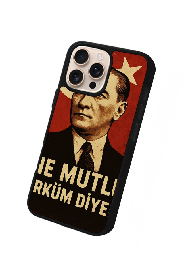 iPhone 16 Pro Max Uyumlu  Mustafa Kemal Ataturk Tasarımlı Glossy Premium Kılıf