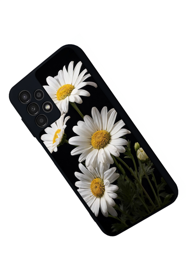 Samsung Galaxy A23 Uyumlu Papatya Tasarımlı Glossy Premium Kılıf