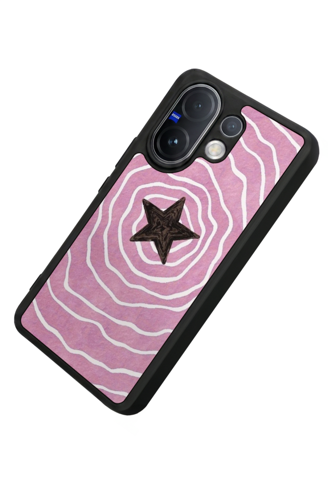 Vivo V60 Uyumlu Retro Yildizlar Tasarımlı Glossy Premium Kılıf