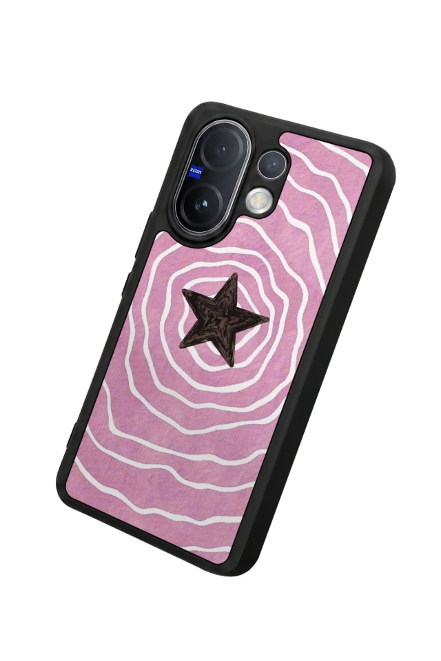 Vivo V60 Uyumlu Retro Yildizlar Tasarımlı Glossy Premium Kılıf