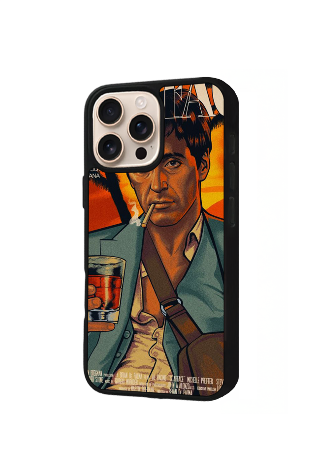 iPhone 16 Pro Max Uyumlu Scarface Tasarımlı Glossy Premium Kılıf