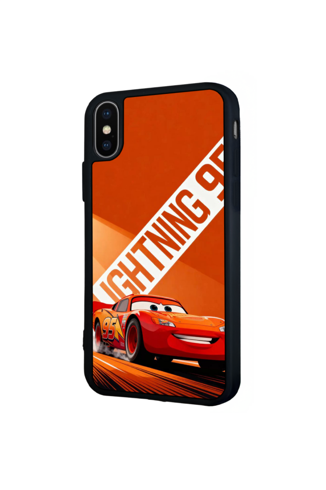 iPhone X/ XS Uyumlu Şimsek McQueen Tasarımlı Glossy Premium Kılıf