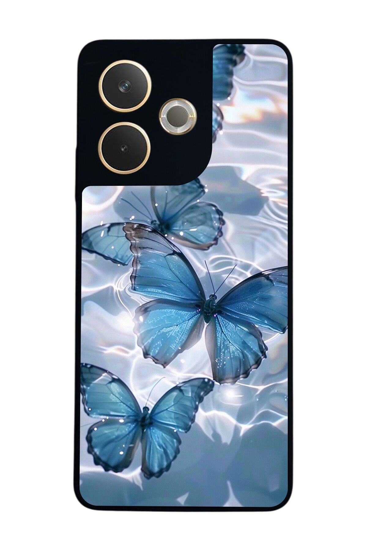 Oppo A5 Pro Uyumlu Kelebek Tasarımlı Glossy Premium Kılıf