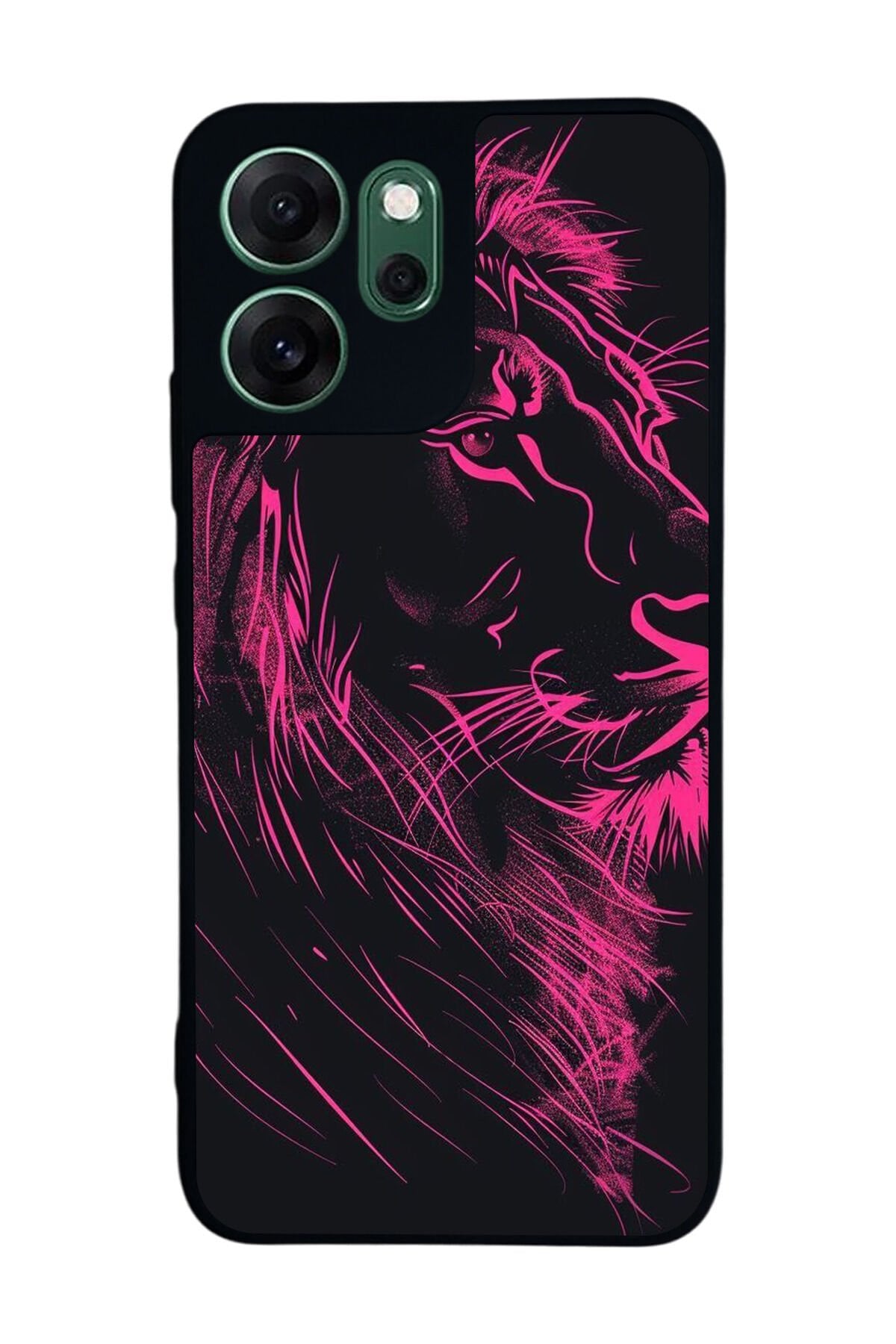 Oppo Reno 14F Uyumlu Aslan Tasarımlı Glossy Premium Kılıf