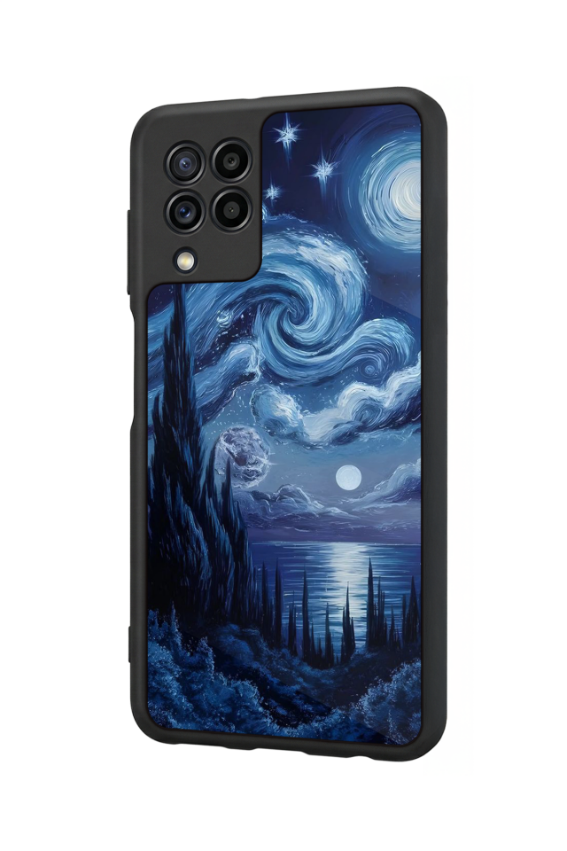 Samsung Galaxy M32 Uyumlu Ay Tasarımlı Glossy Premium Kılıf