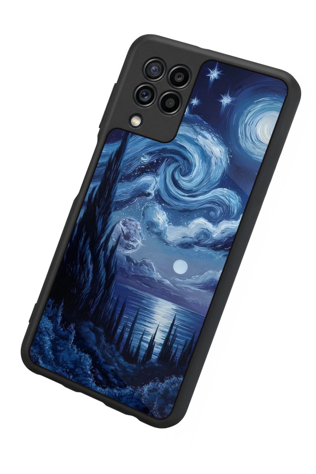 Samsung Galaxy M32 Uyumlu Ay Tasarımlı Glossy Premium Kılıf