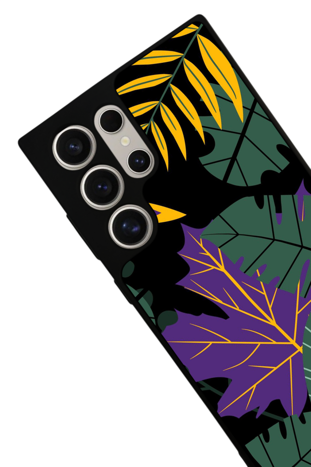 Samsung Galaxy S22 Ultra Uyumlu Botanik Tasarımlı Glossy Premium Kılıf