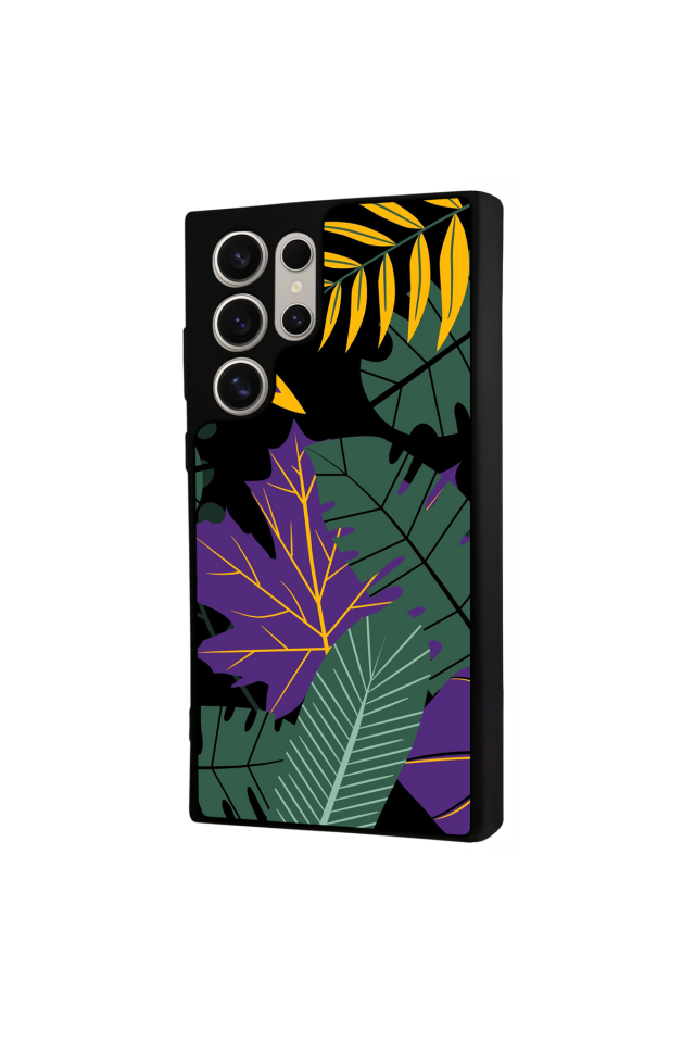 Samsung Galaxy S22 Ultra Uyumlu Botanik Tasarımlı Glossy Premium Kılıf