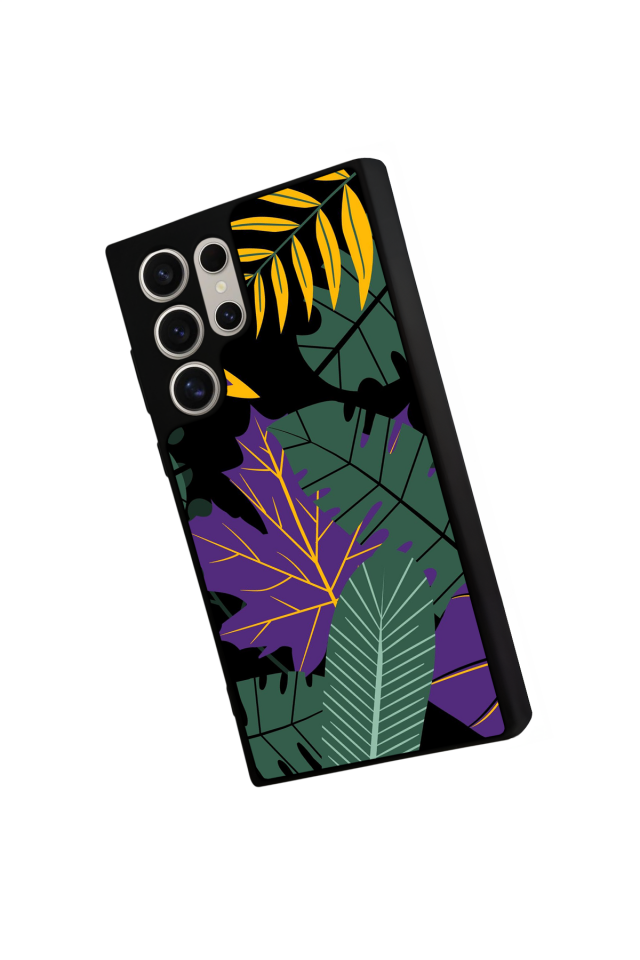 Samsung Galaxy S22 Ultra Uyumlu Botanik Tasarımlı Glossy Premium Kılıf