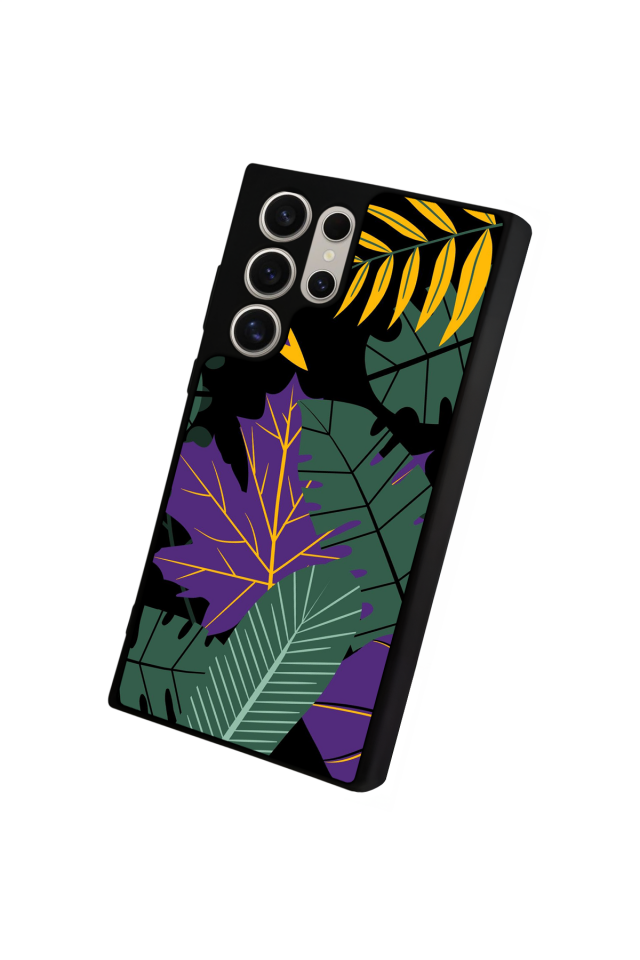 Samsung Galaxy S22 Ultra Uyumlu Botanik Tasarımlı Glossy Premium Kılıf