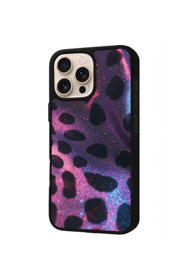 iPhone 15 Pro Max Uyumlu Hologram Leopar Tasarımlı Glossy Premium Kılıf