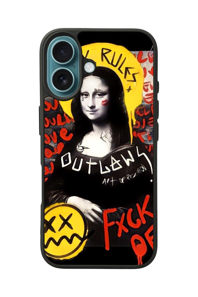 iPhone 16 Uyumlu Monalisa Tasarımlı Glossy Premium Kılıf