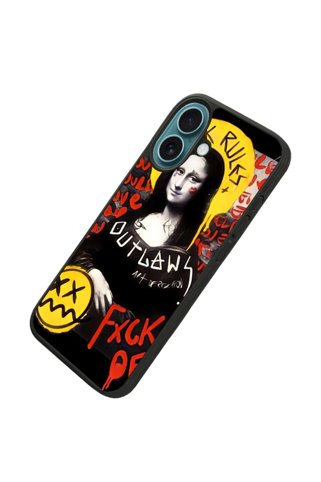 iPhone 16 Uyumlu Monalisa Tasarımlı Glossy Premium Kılıf