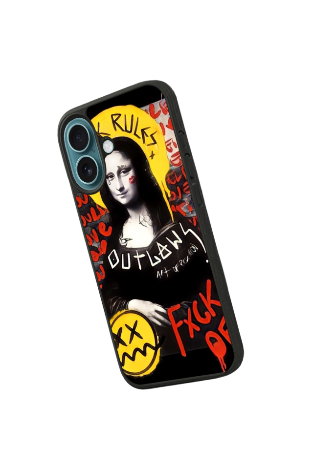 iPhone 16 Uyumlu Monalisa Tasarımlı Glossy Premium Kılıf