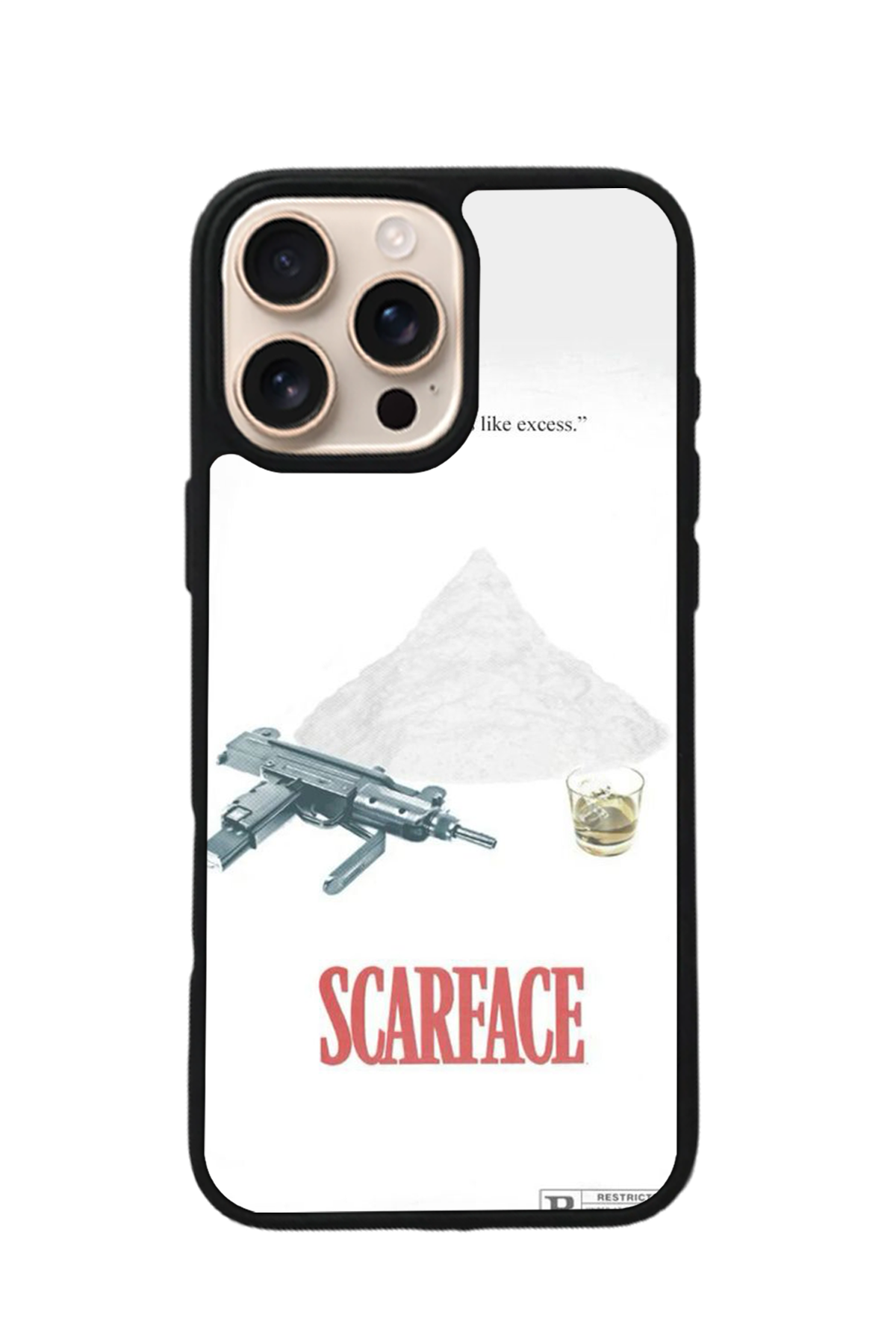 iPhone 16 Pro Max Uyumlu Scarface Tasarımlı Glossy Premium Kılıf
