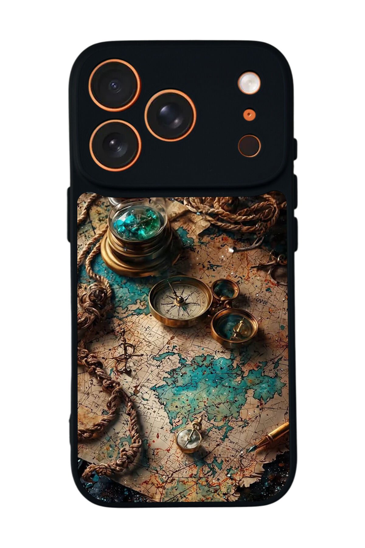 iPhone 17 Pro Max Uyumlu Harita Tasarımlı Glossy Premium Kılıf