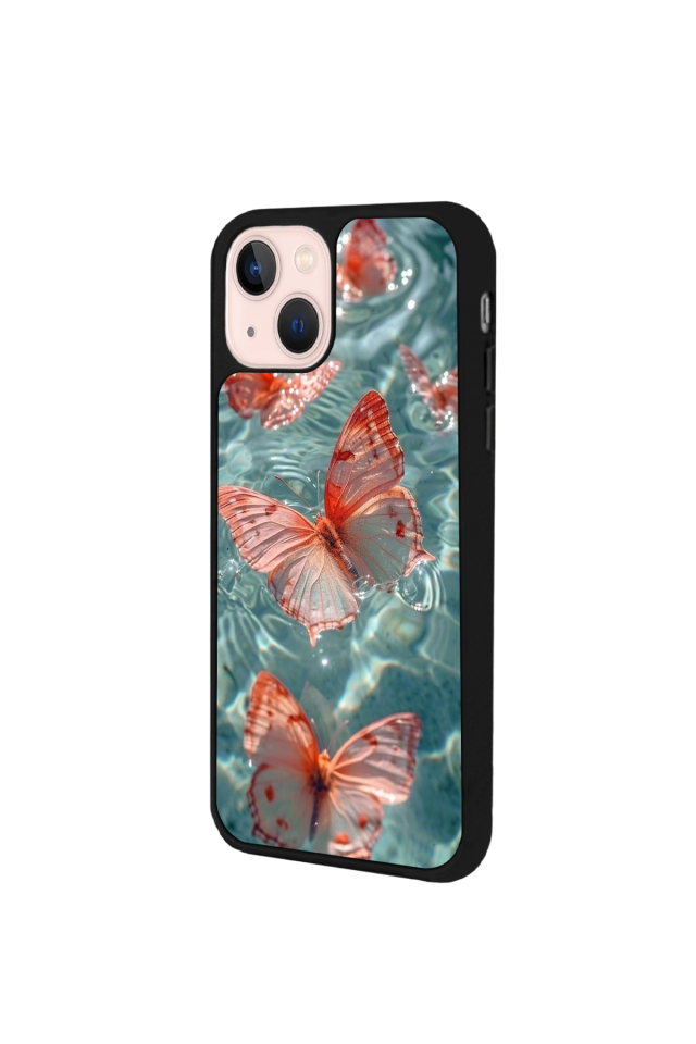 iPhone 14 Plus Uyumlu Kelebek Tasarımlı Glossy Premium Kılıf